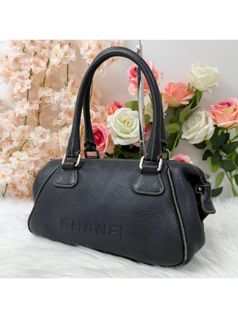 Chanel Leather Mini Boston Bag